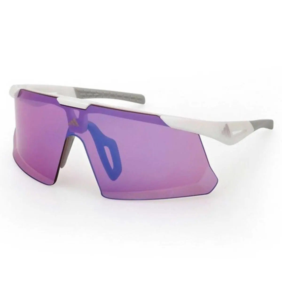 Adidas Unisex Sunglasses White Plastic Shield Shape Half Rim Frame SP0107 0021Z