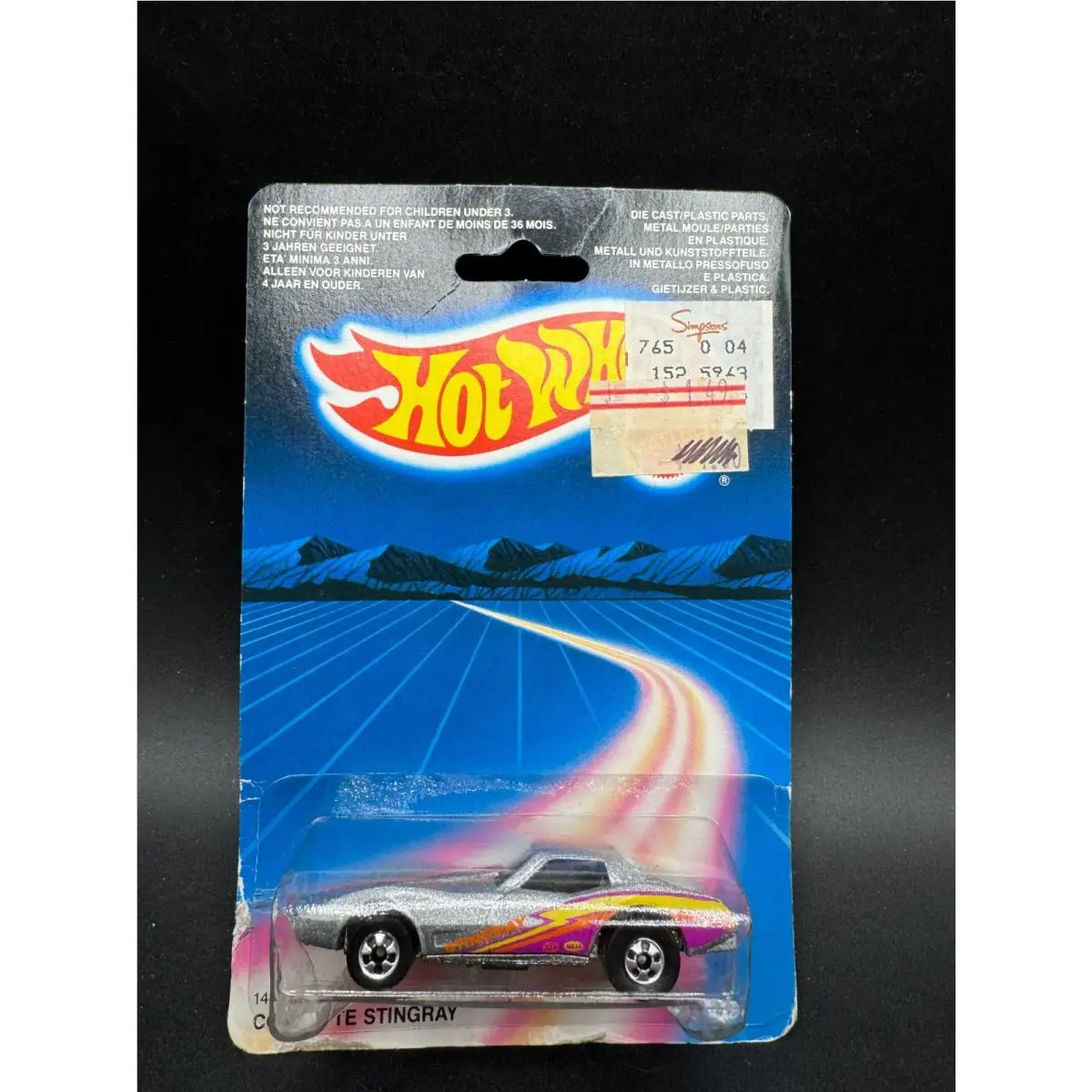 Hot Wheels 1986 1448 Corvette Stingray Silver W/black Interior Speed Fleet C4
