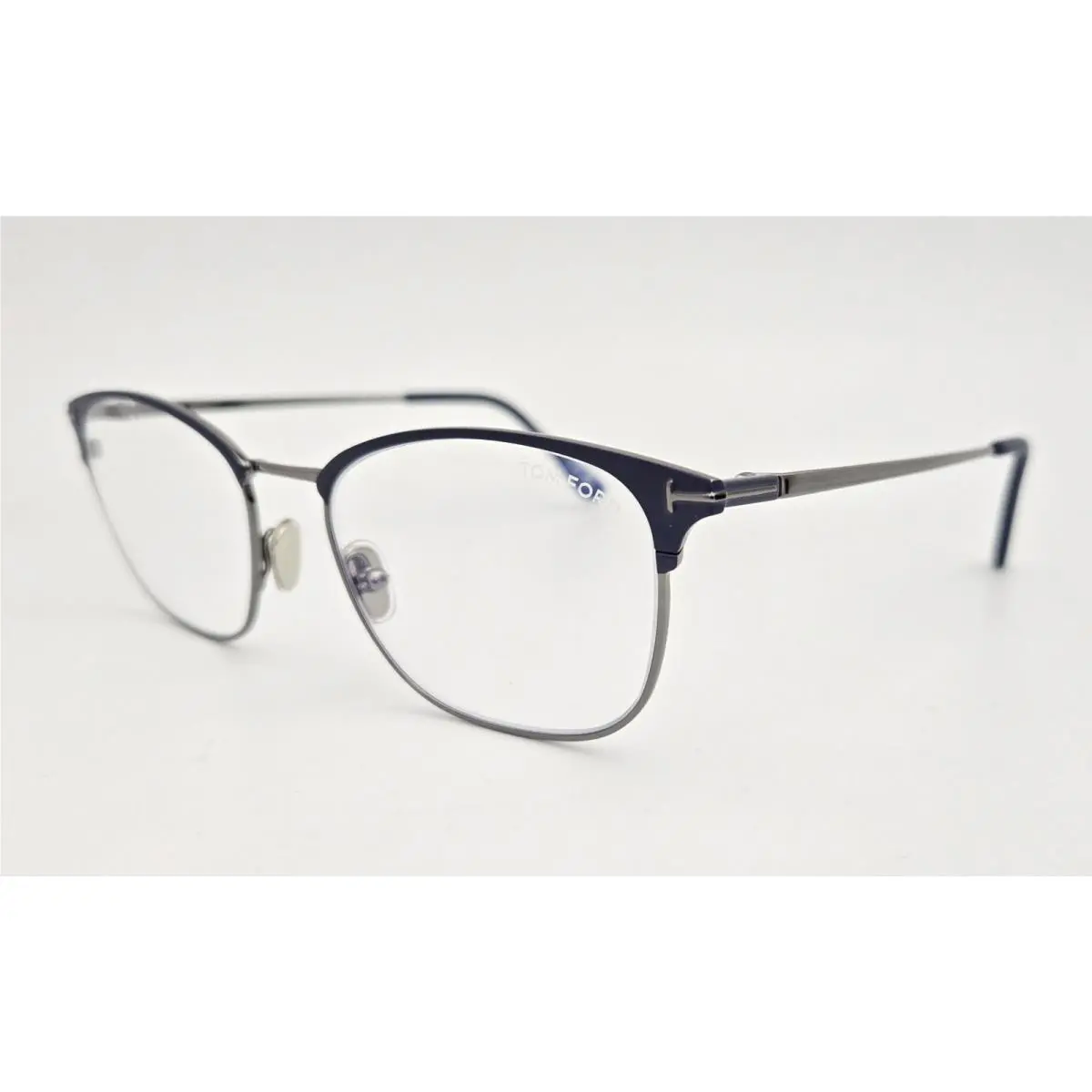 Tom Ford Eyeglasses TF 5750-B Color 091 Blue Gun Square Size 54 Men`s Square