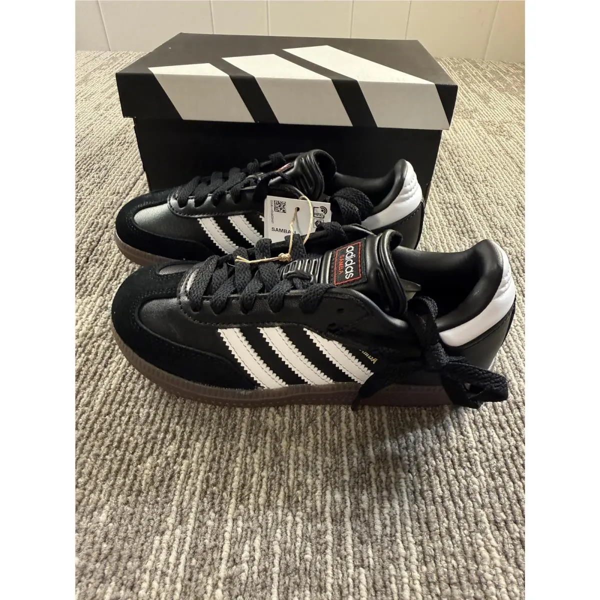 Adidas Samba J Shoes Kids Size 13K Black White Gum Soccer Sneakers IF1945