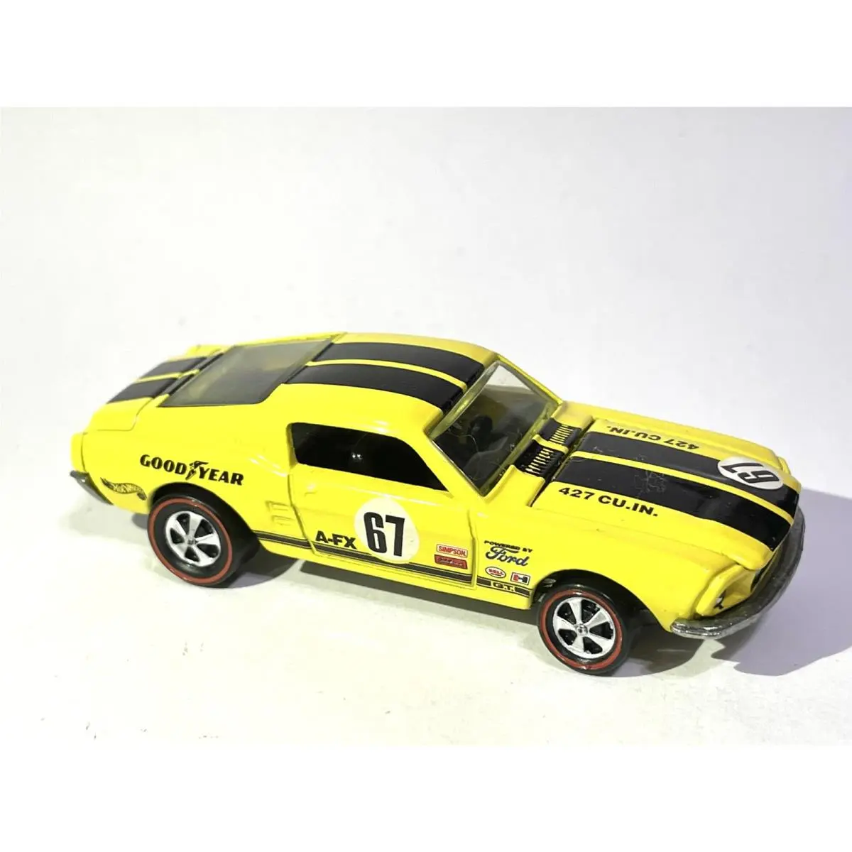 Hot Wheels Custom Made Redline `67 Ford Mustang Fastback Yellow