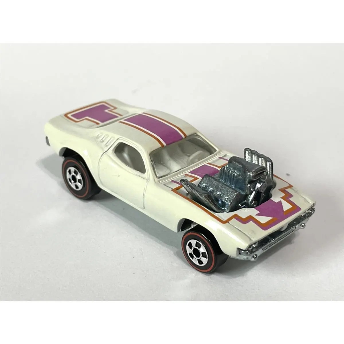 Custom Made Race White Mattel Hot Wheels- Rodger Dodger Redline