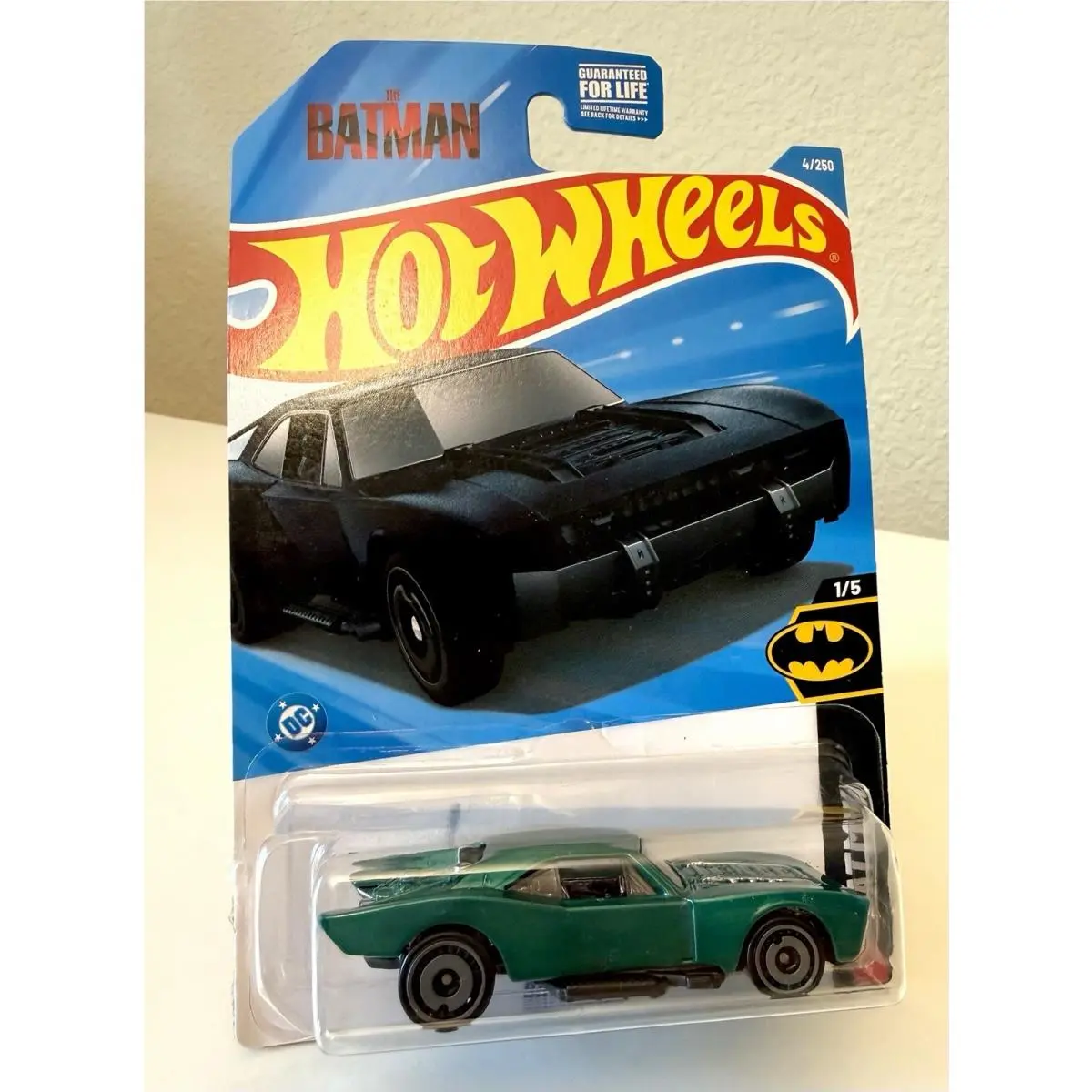 Hot Wheels Custom Made In Card Spectraflame Green Batman Batmobile GRX23