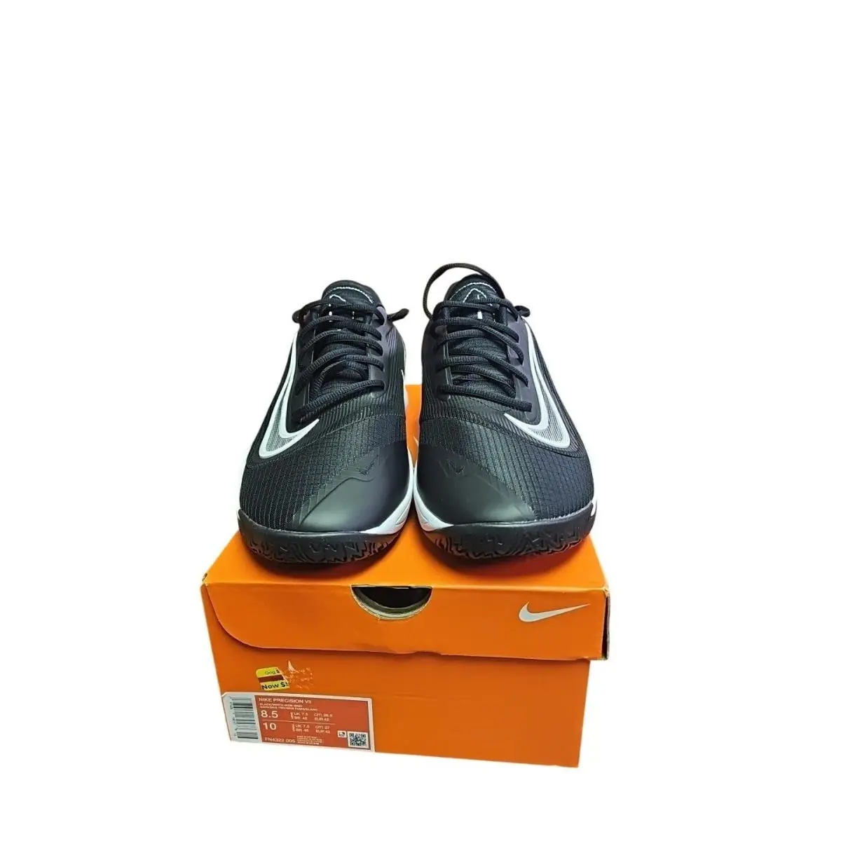 Nike Precision Black White Red Size 8.5 Mens Sneakers Basketball Shoes