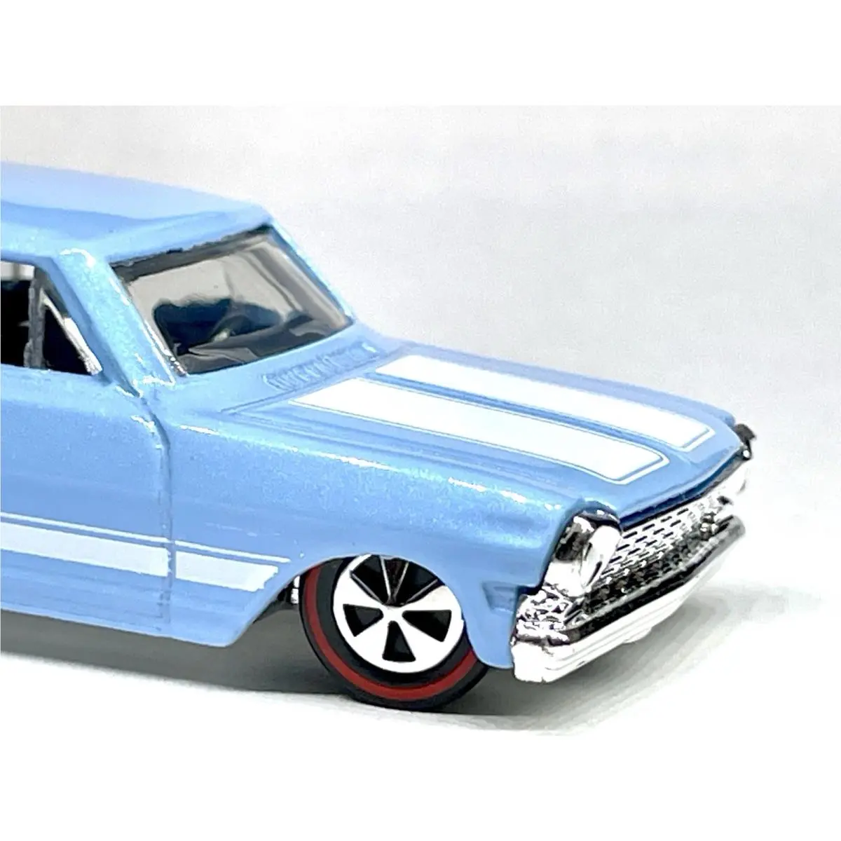 Custom Made Redline Hot Wheels `63 Chevy II Blue 1:64 Diecast Car