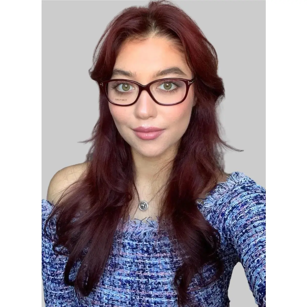 Tom Ford TF 3165 072 54mm Burgundy Women`s Eyeglasses Frame Italy