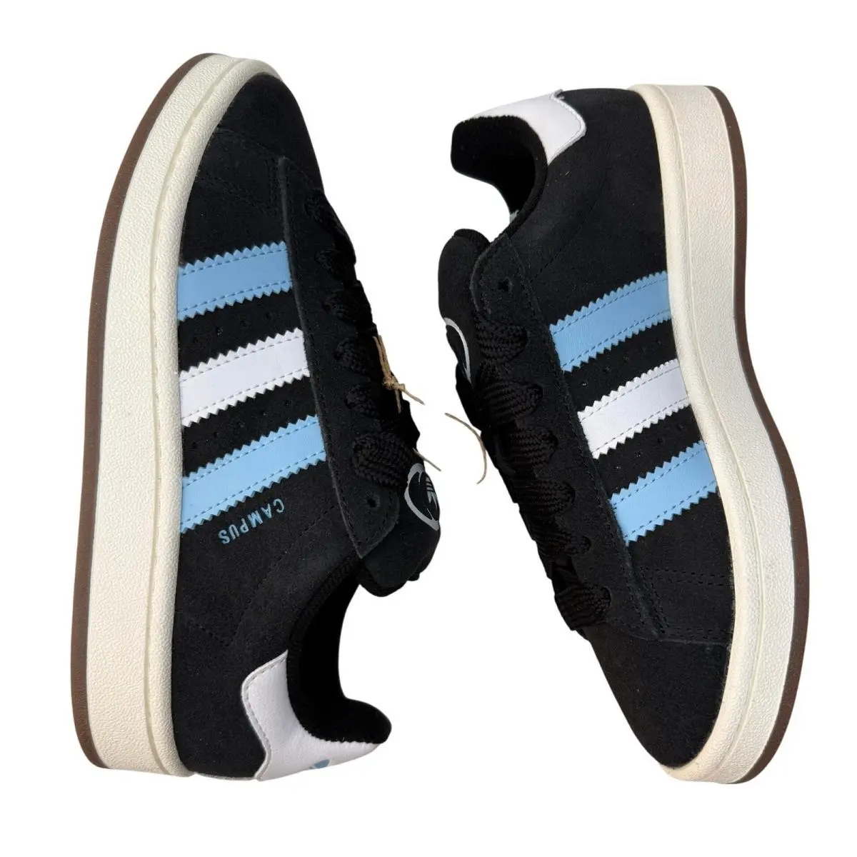 Adidas Campus 00s J Core Black/blue Suede Sneakers JS0053 Youth 5 Women 6.5