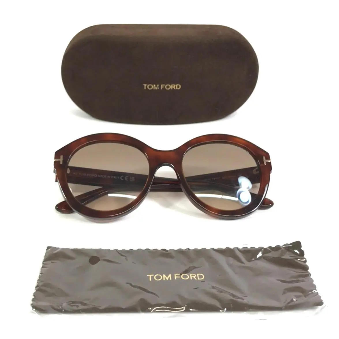 Sunglasses Kelly-02 TF611 53F Tortoise Frames w/ Brown Gradient Lenses by Tom Ford