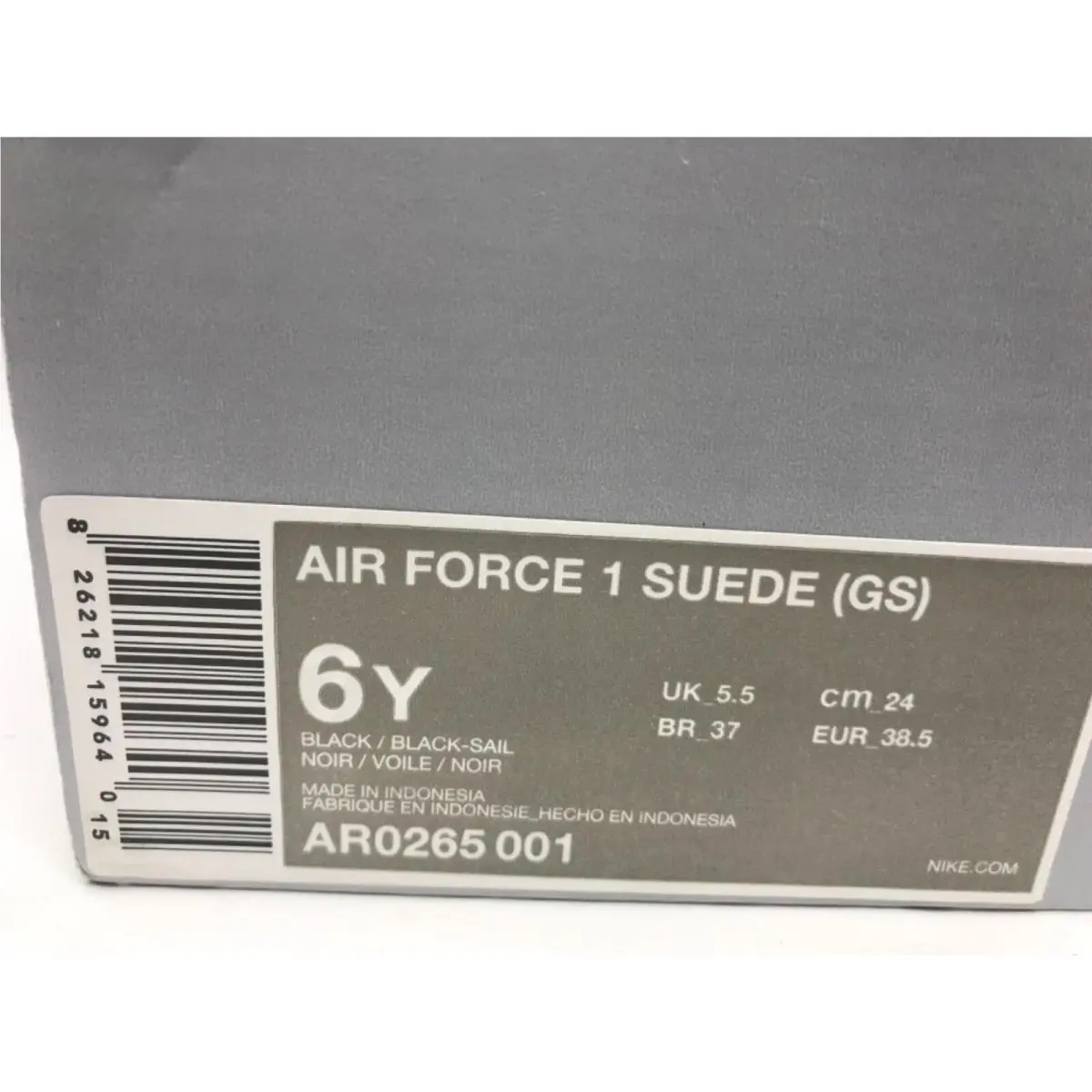 Nike shoes - Nike Air Force 1 GS - Black (UPC: 826218159640) 3
