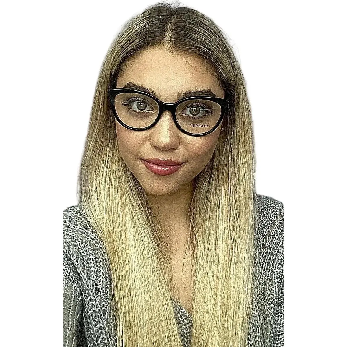 Versace Mod. 3237 Black 54mm Cat Eye Women`s Eyeglasses 54-17-140 4 8