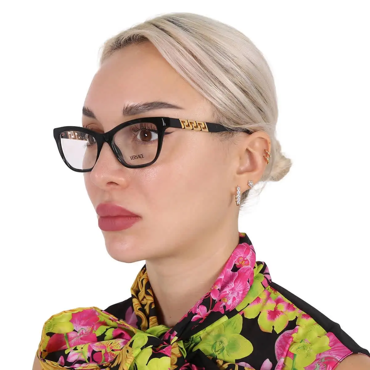 Versace Demo Cat Eye Ladies Eyeglasses VE3318 GB1 52 VE3318 GB1 52