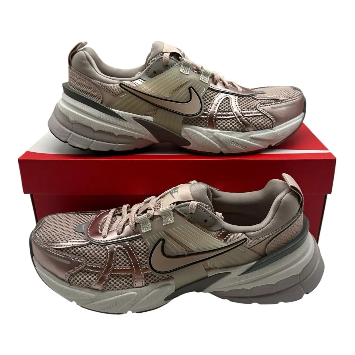 Nike V2K Run Running Shoes Women`s Size 11.5 Particle Beige Sneakers FD0736 201