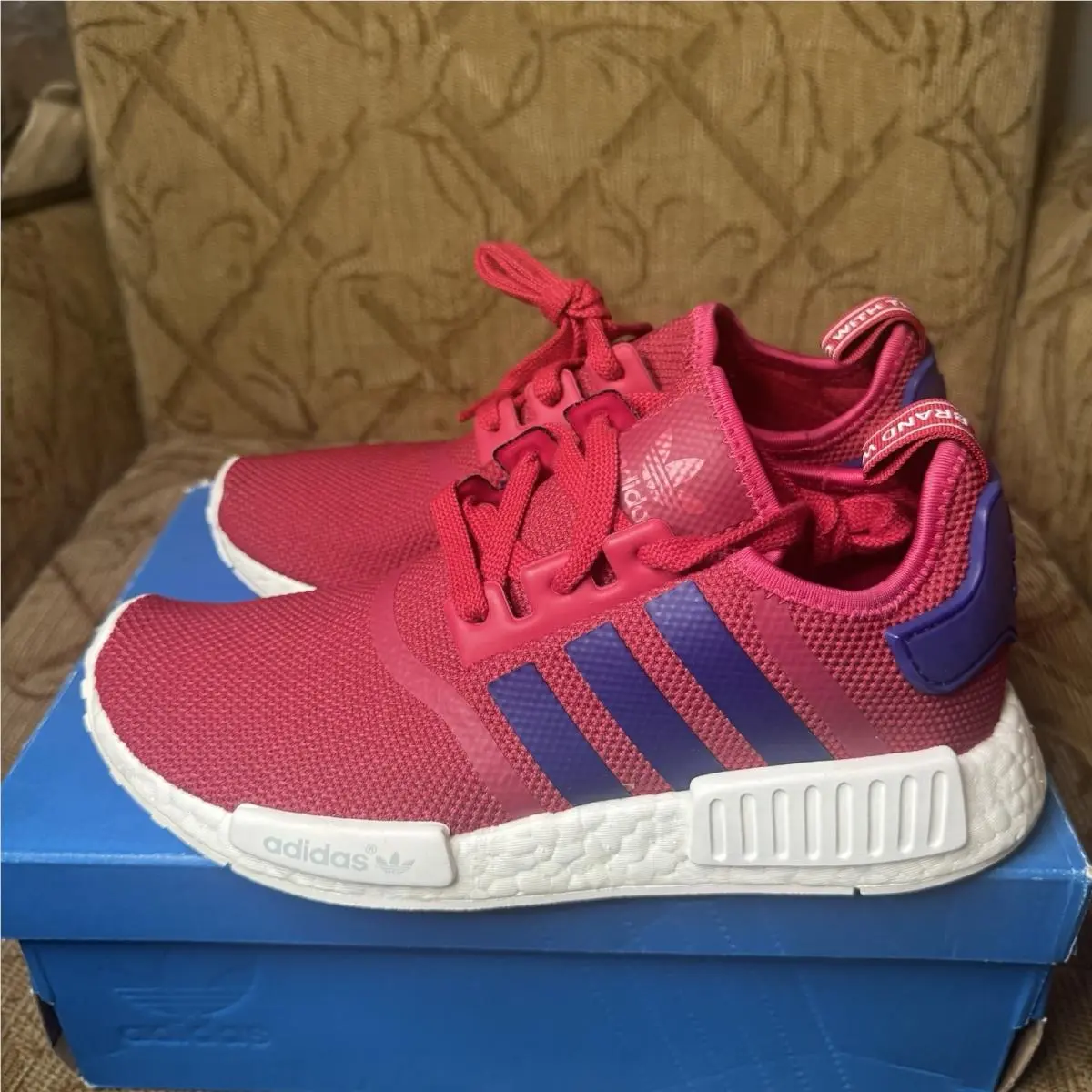 Adidas Kids Sneakers GS Size 7 NMD_R1 J Raspberry Blue Unity Pink Shoes S80205