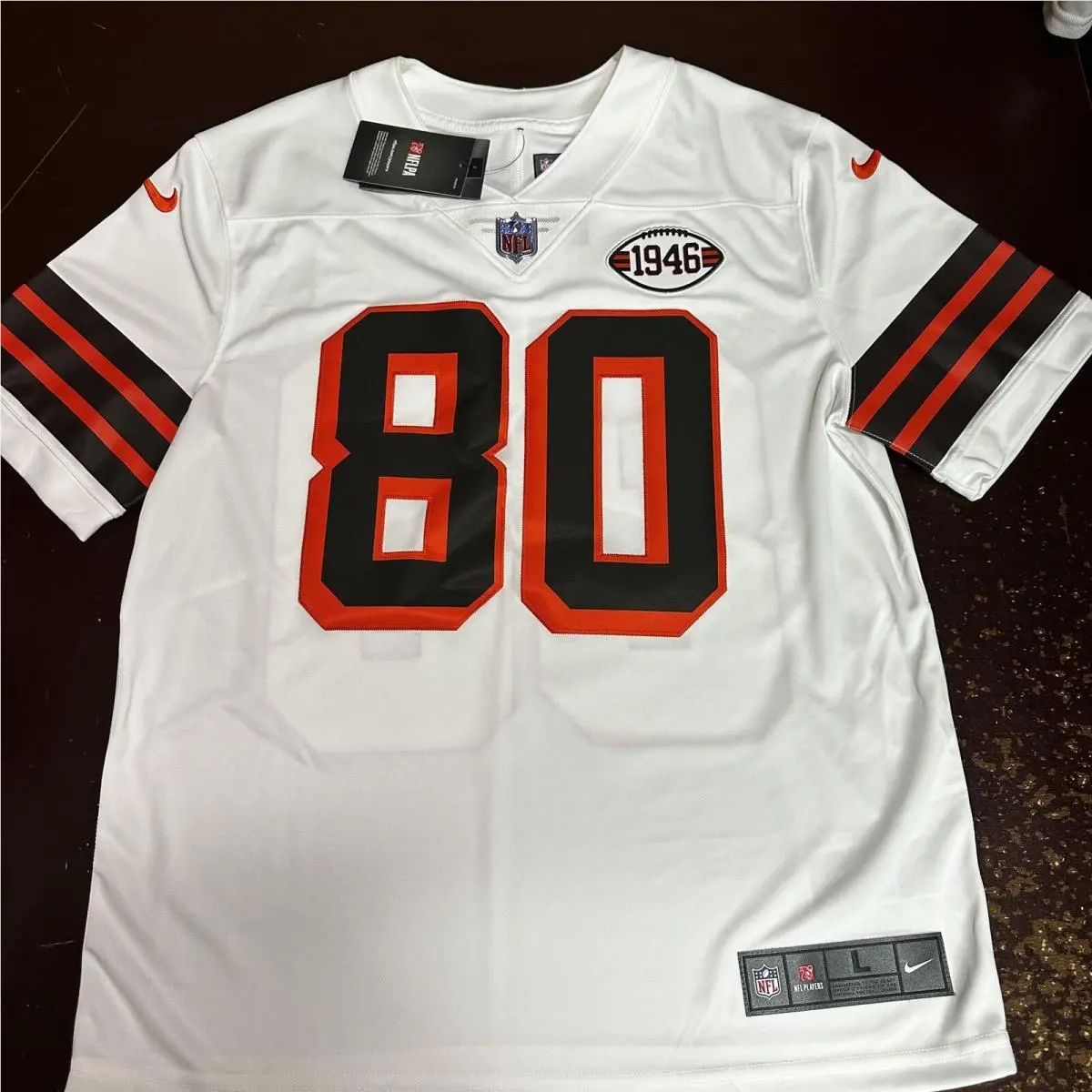 Nike Mens White 80 Jarvis Charles Landry Nfl Pullover Football Jersey Size L