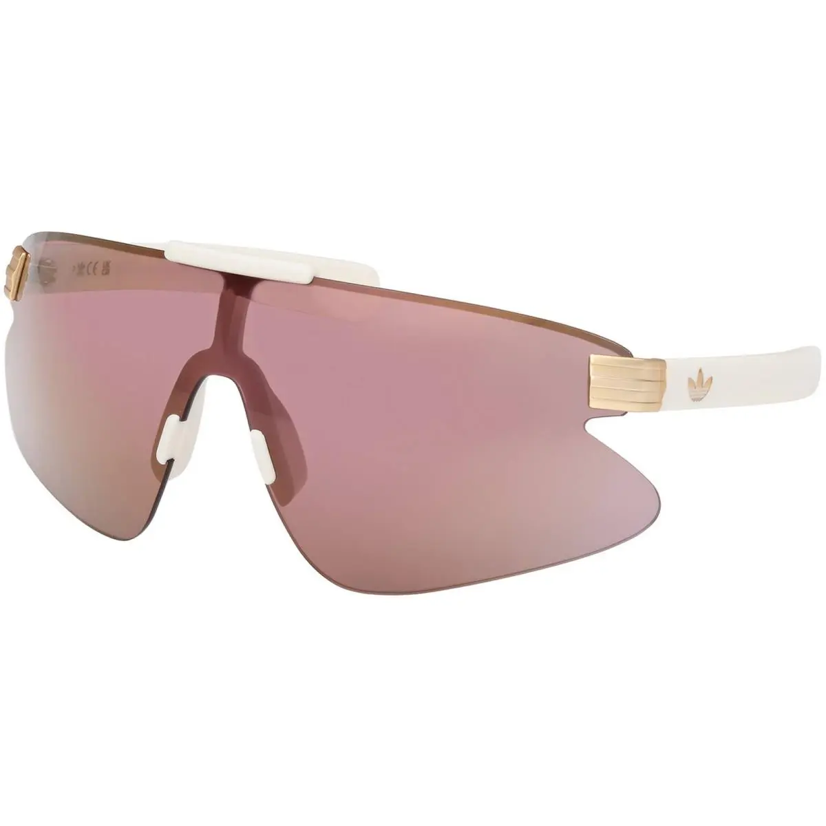 Unisex Sunglasses White Acetate Shield Shape Half Rim Frame OR0121 0021Z by Adidas