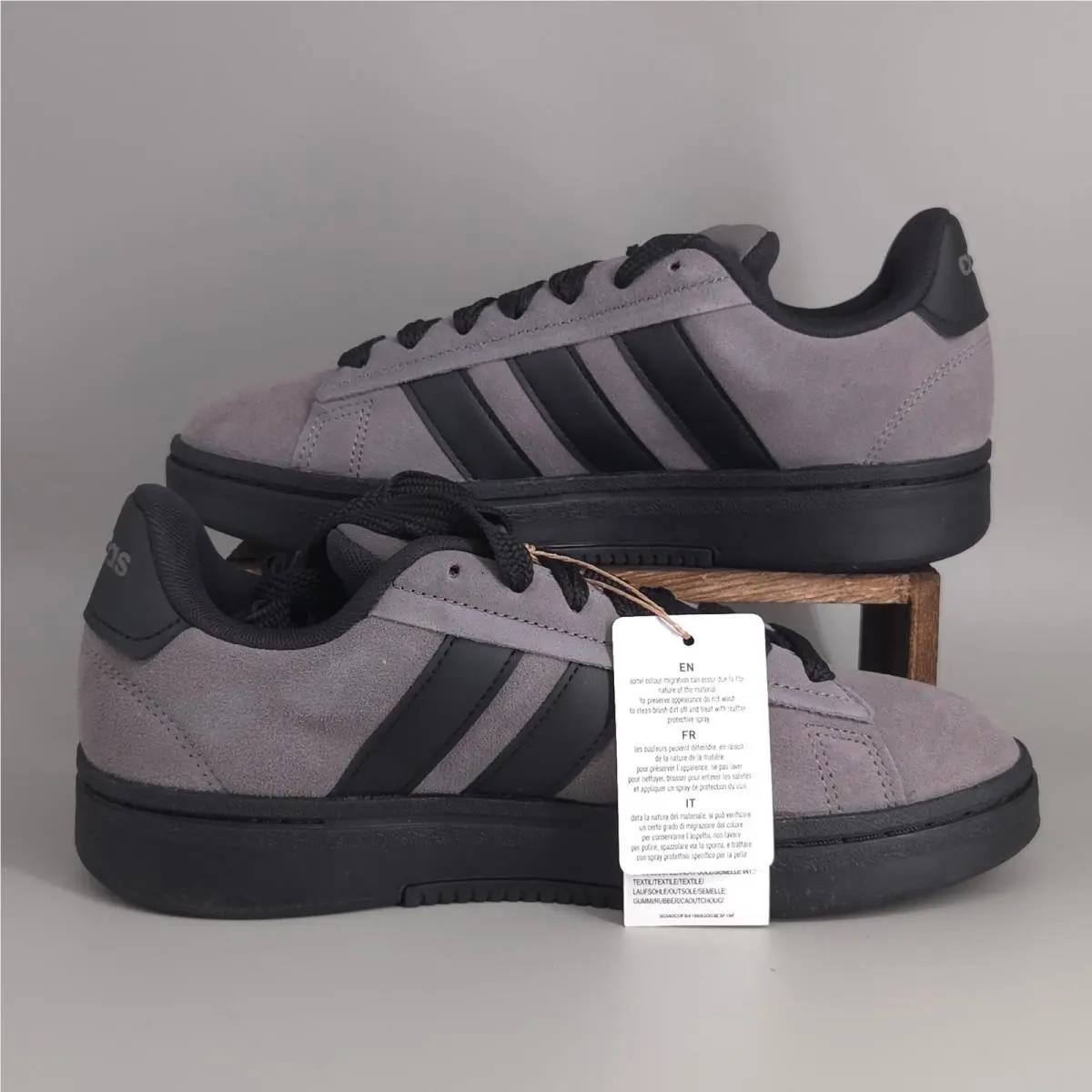 Adidas Grand Court Alpha 00s Mens 7 Grey Black Suede Sneakers Y2K Retro JP7632