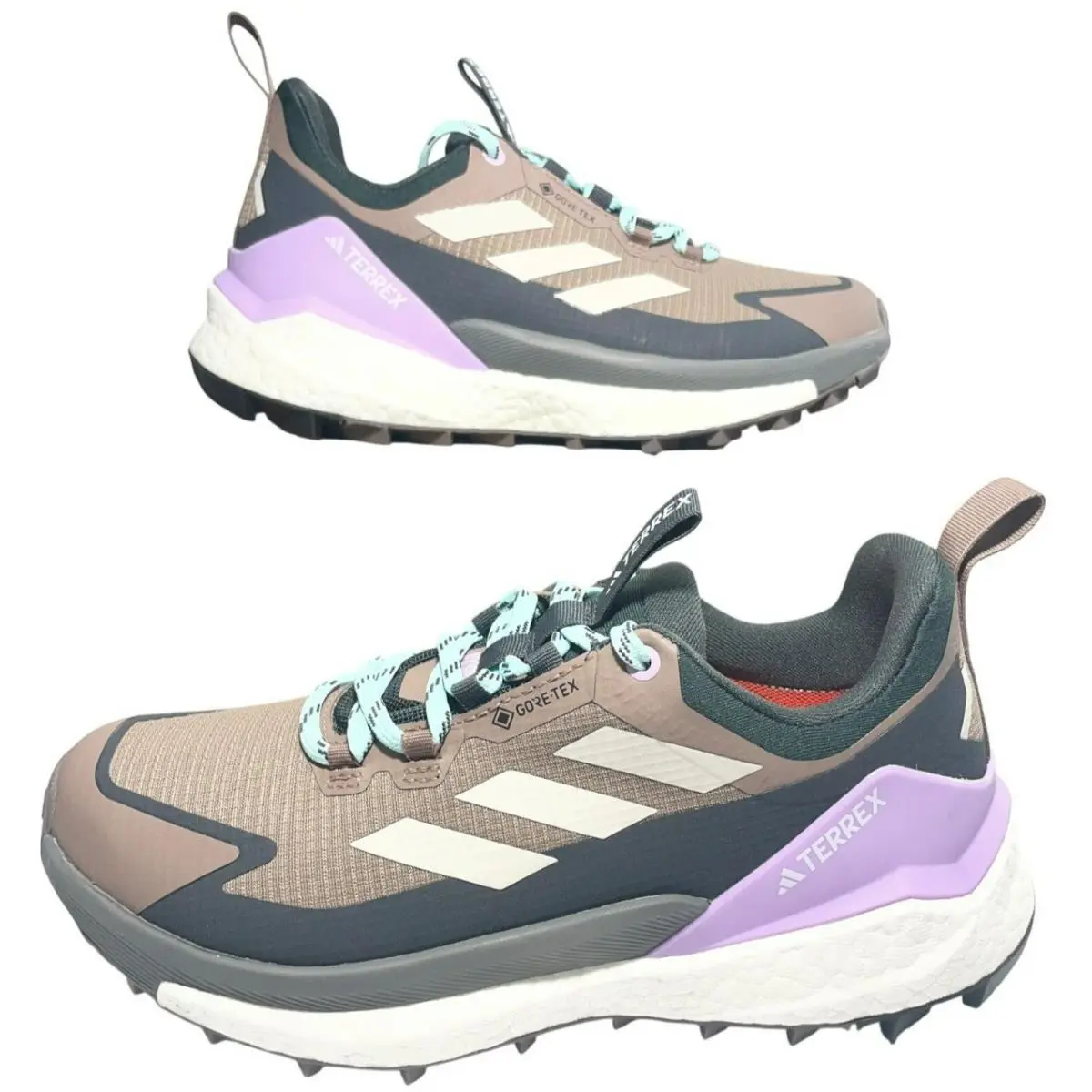 Adidas Terrex Free Hiker 2 Low GT Hiking Shoes 6 Gore-tex Brown Purple Wmns Sz 6