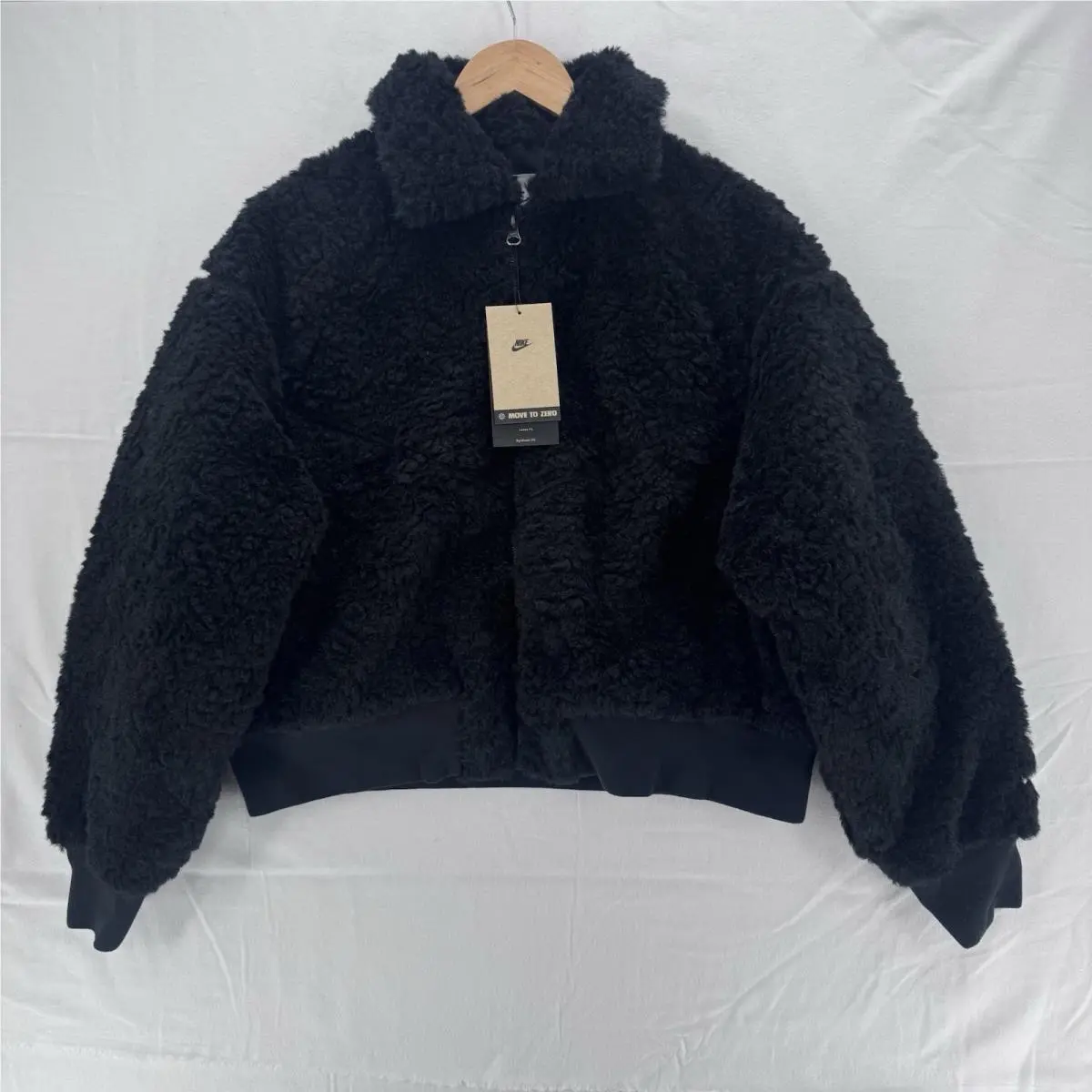 Nike Sportswear Essential Fur Black Bomber Jacket Women’s Size M HV2807-010