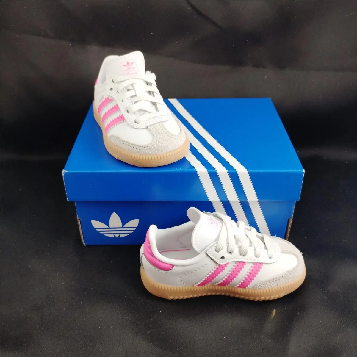 Adidas Samba OG CF EL I Toddler Shoes White Lucid Pink Size 4K