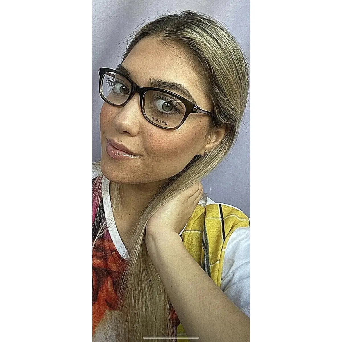 Tom Ford TF375298 Brown Ombre 52mm Italy Rx Women`s Eyeglasses Frame