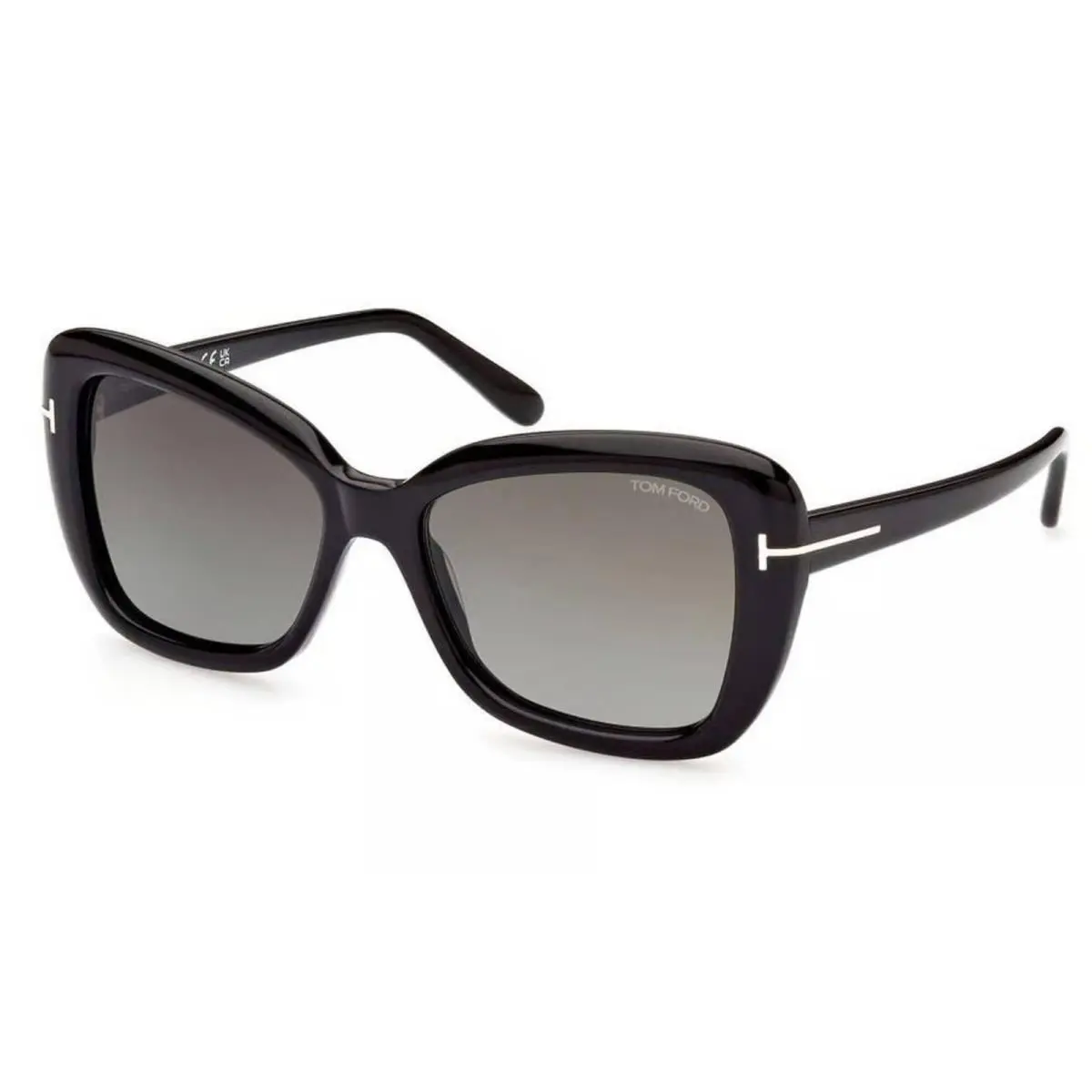 Tom Ford Women`s Sunglasses Maeve Shiny Black Acetate Cat Eye Frame FT1008 5501B - Frame: Shiny Black, Lens: Smoke Dark Grey