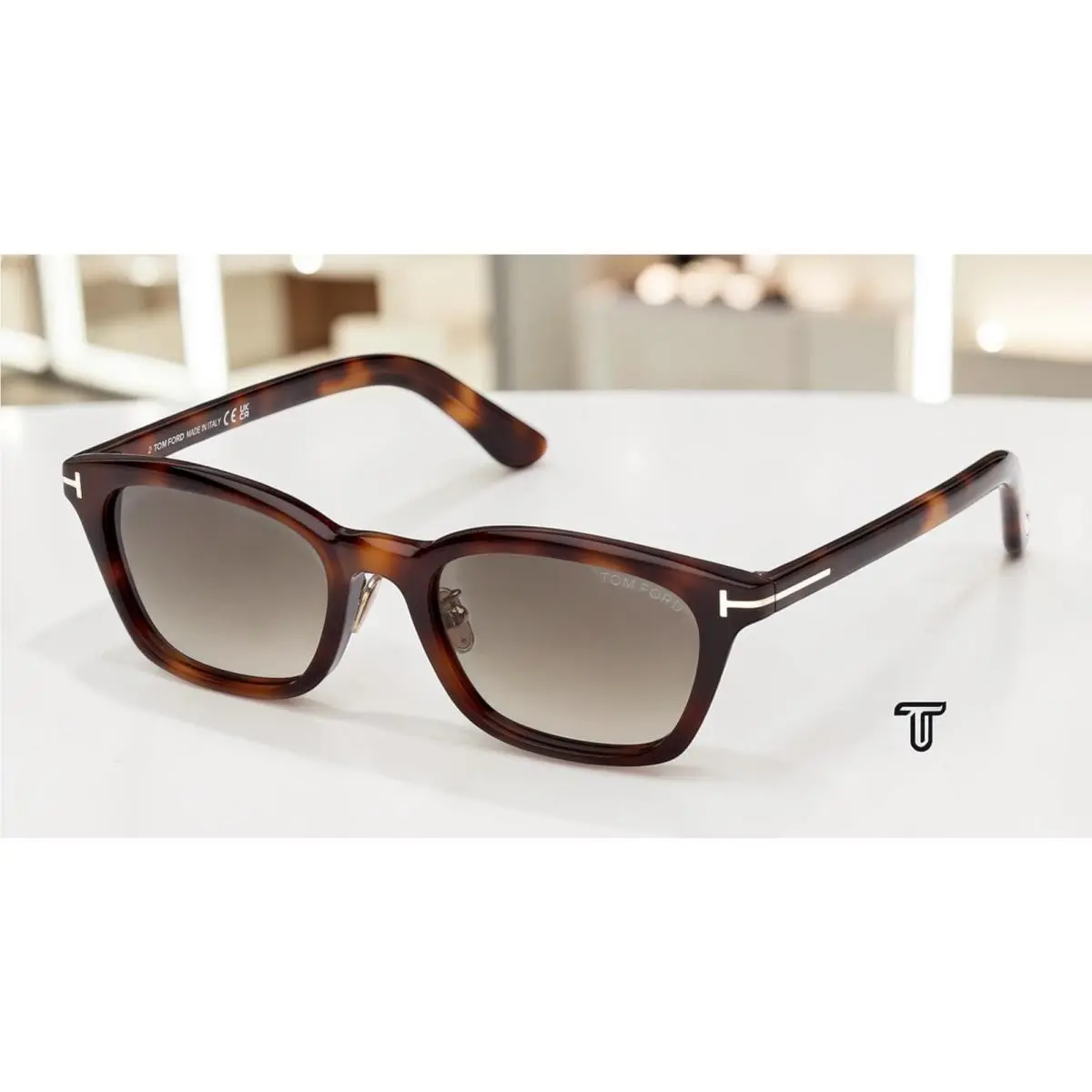 Tom Ford FT1275 D 53F Acetate Blonde Havana Gradient Brown 52mm Men`s Sunglasses