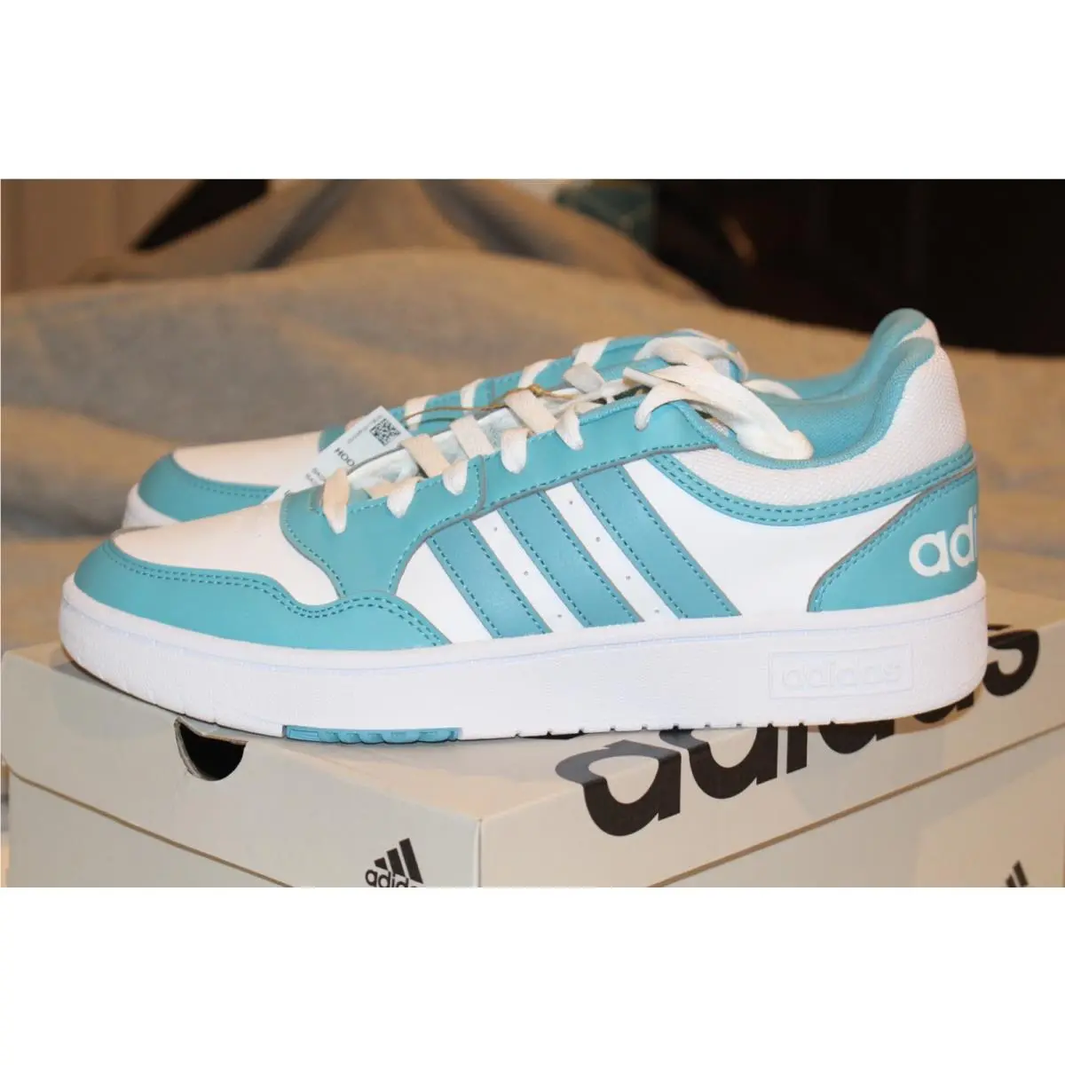Adidas shoes - adidas Hoops - Hoops - IH0175 - White / Teal 1