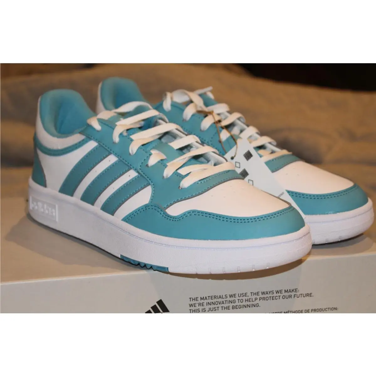 Adidas shoes - adidas Hoops - Hoops - IH0175 - White / Teal 2
