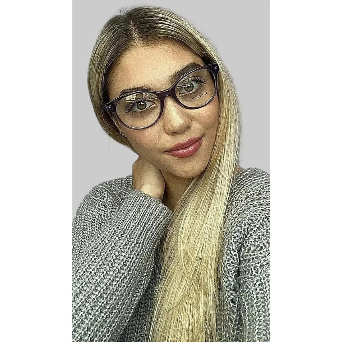 Versace Mod. 3250 5160 Purple 54mm Women`s Eyeglasses Frame Italy 2 7