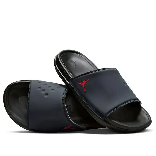 Size 7 Nike Jordan Play Slide Anthracite University Red Pool Sandals DC9835