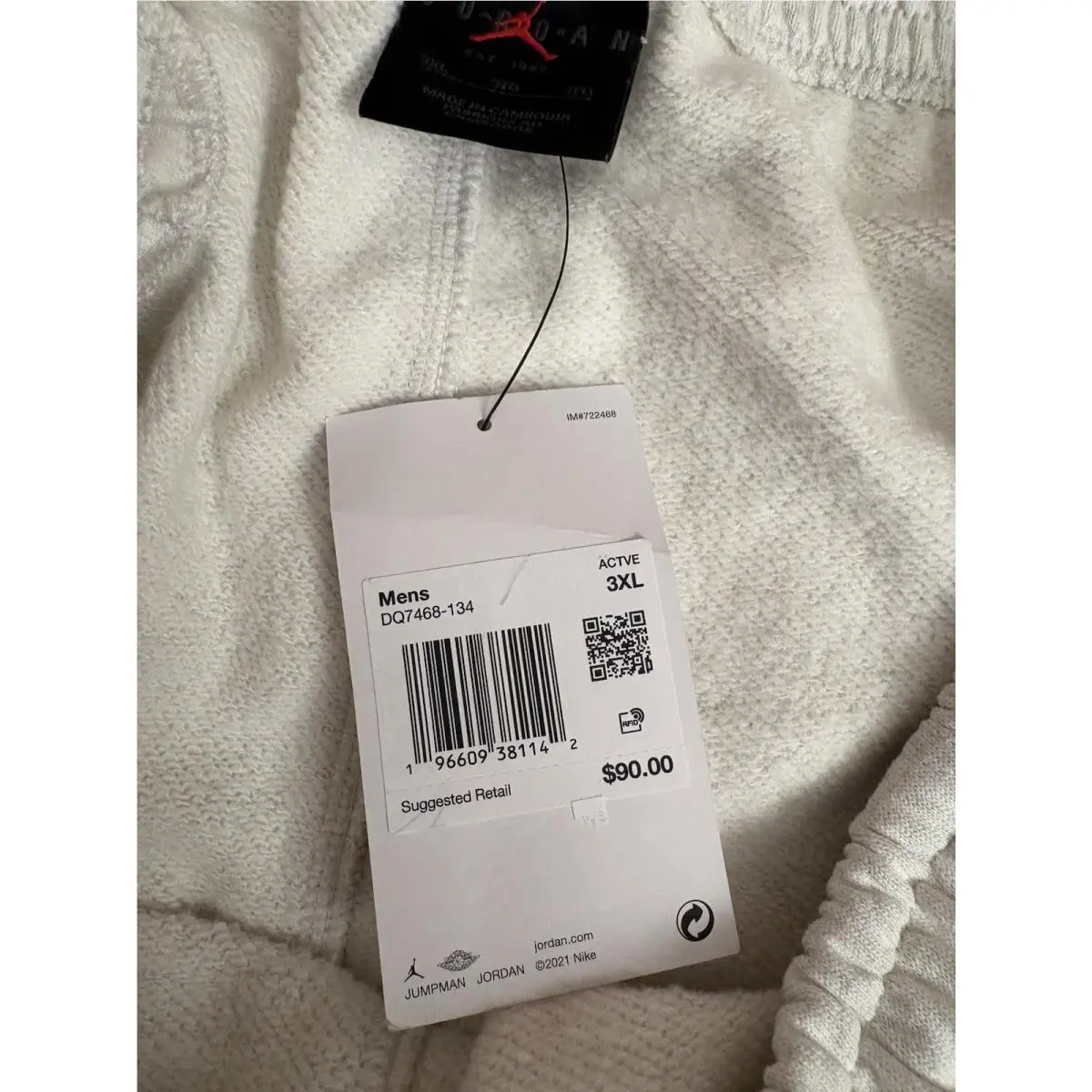 Nike clothing - AIR JORDAN ESSENTIALS - AIR ESSENTIALS - DQ7468-134 - SAIL HEATHER (UPC: 0196609381142) 3