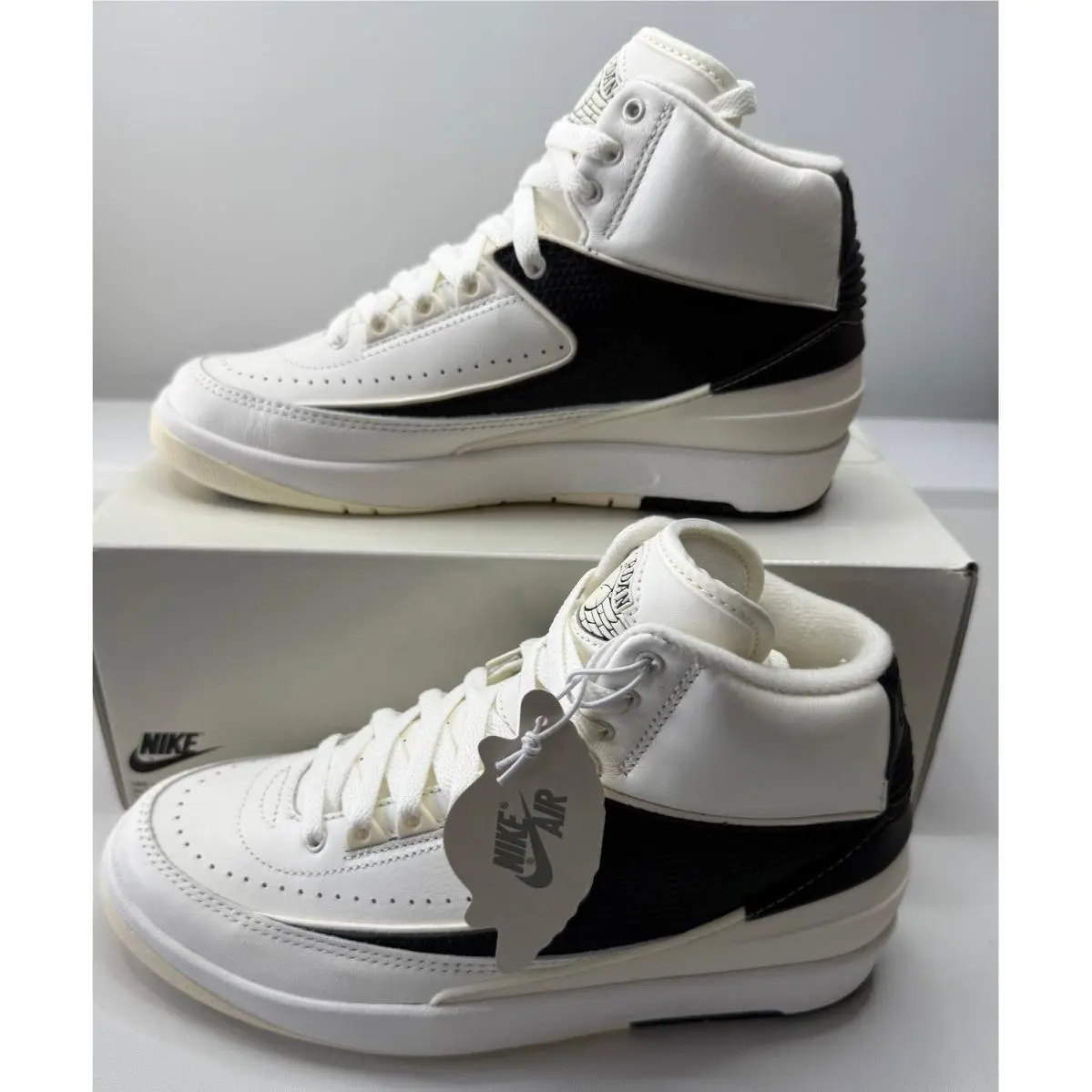 Nike Womens Air Jordan 2 Retro Sail Coconut Milk Black DX4400 Size 7.5