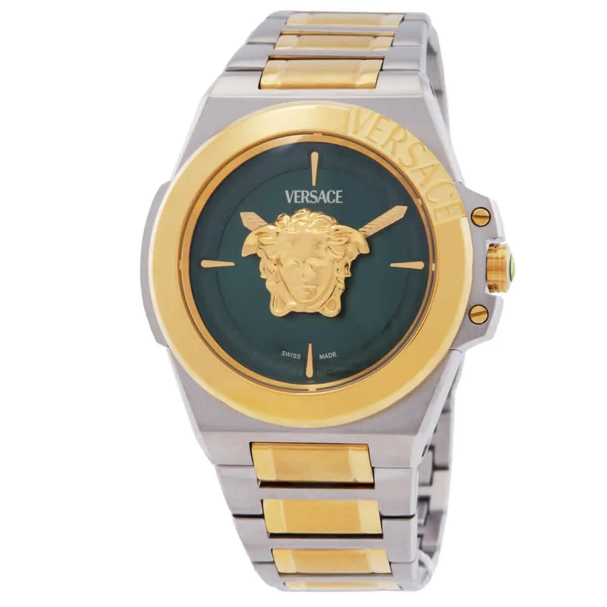 Versace Hera Quartz Green Dial Two-tone Ladies Watch VE8D00524