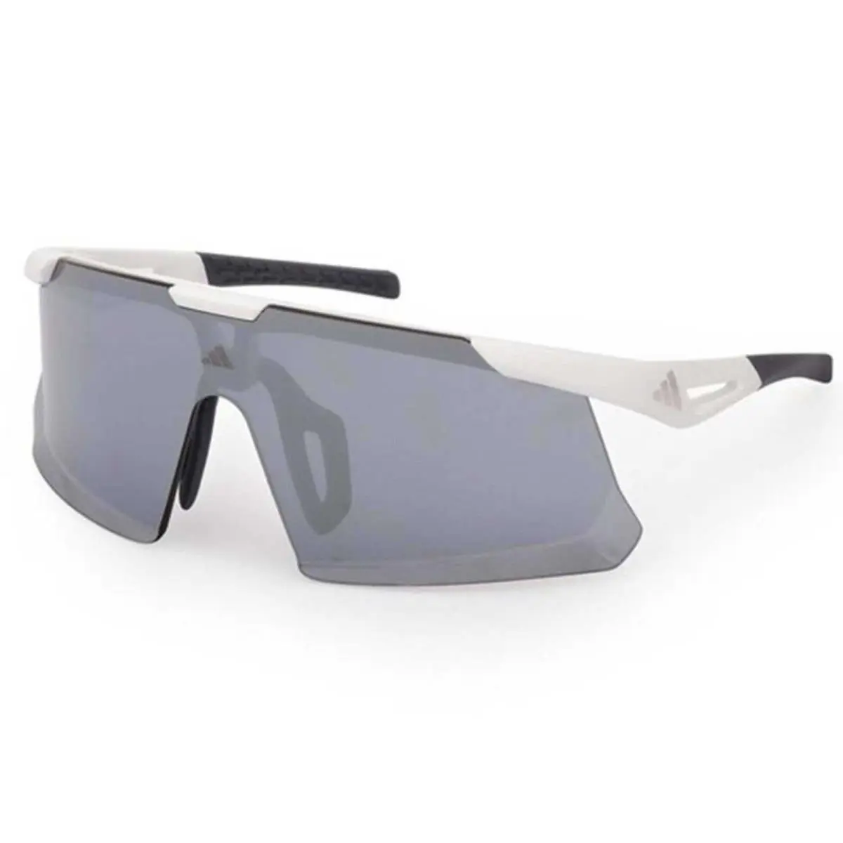 Adidas Unisex Sunglasses White Plastic Shield Shape Half Rim Frame SP0107 0021C