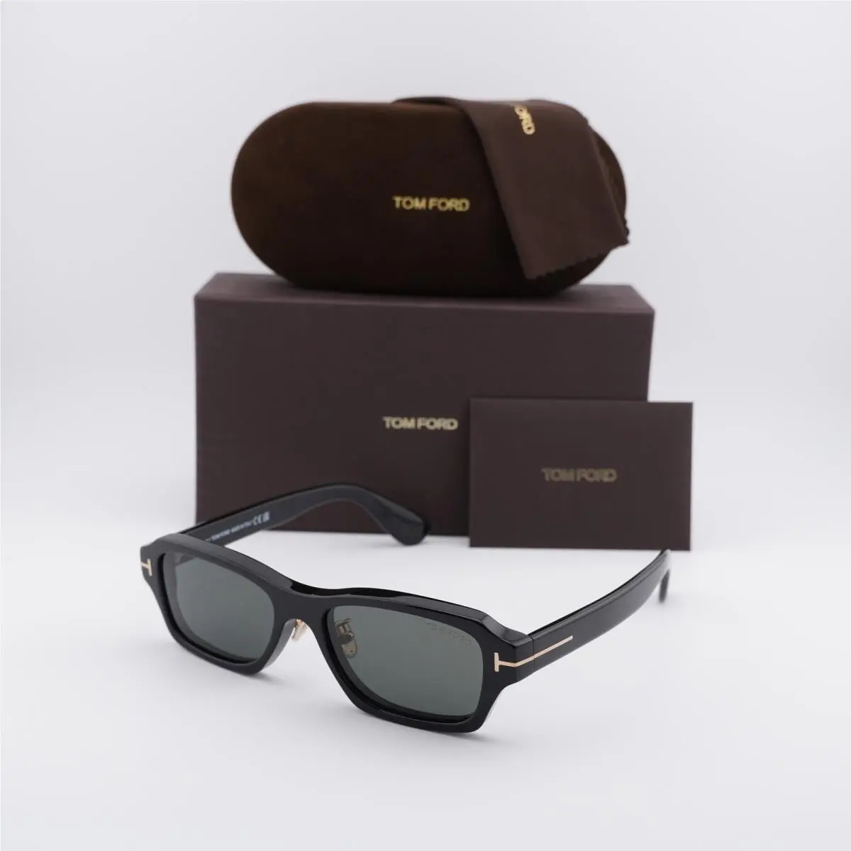 FT1351-D 01A Shiny Black/smoke 56-18-145 Sunglasses by Tom Ford