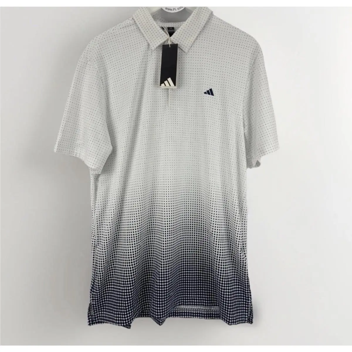 Adidas Go-to Rise Print Polo Shirt Men`s Golf Size Large White