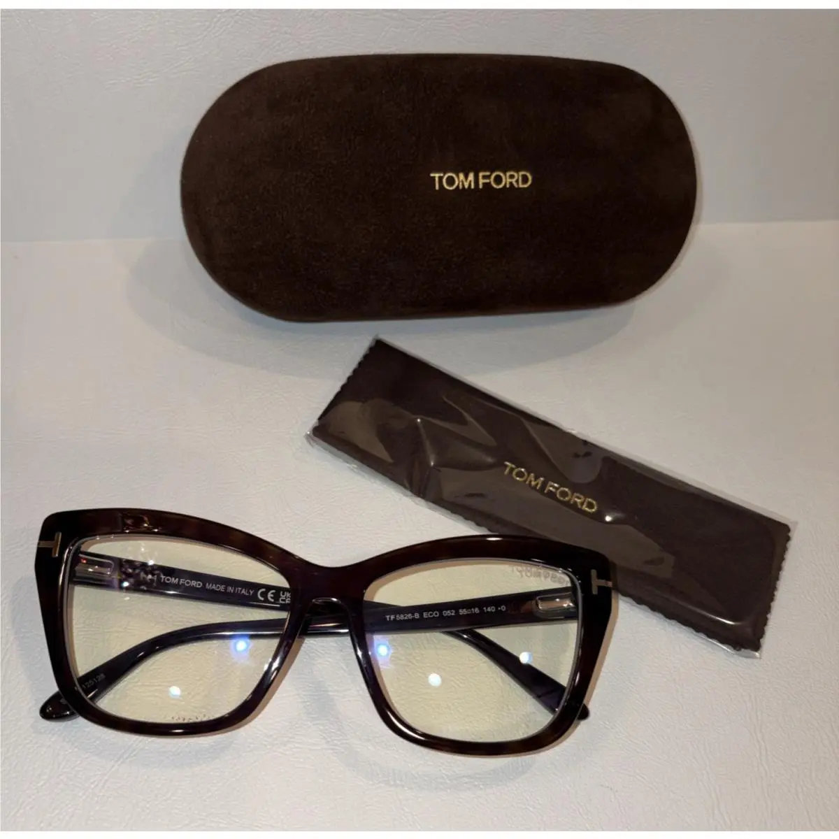 Tom Ford TF5826B Eyeglass Frame Dark Havana