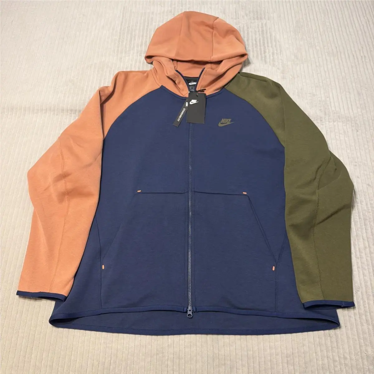 Mens 2XL Nike Tech Fleece Hoodie Jacket Blush Blue Green 928483 410