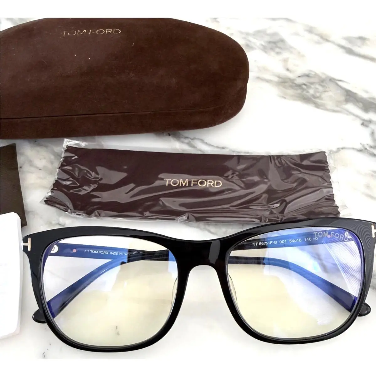 Tom Ford TF5672-F-B Eyeglasses Women`s Black Full Rim 54-18/140