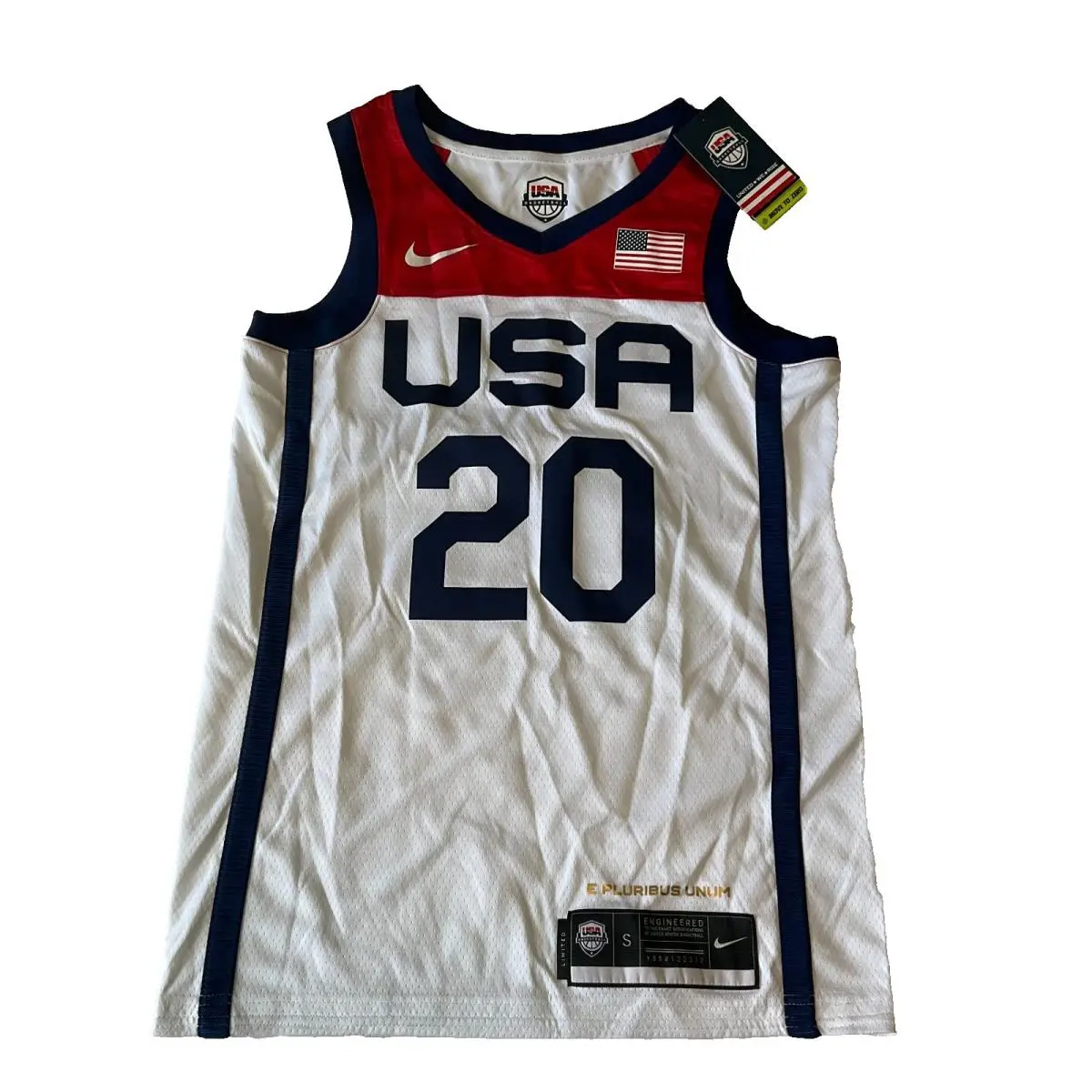 Nike Usa Basketball Jersey Mens Size S Red White Blue United 20 Sleeveless Mesh