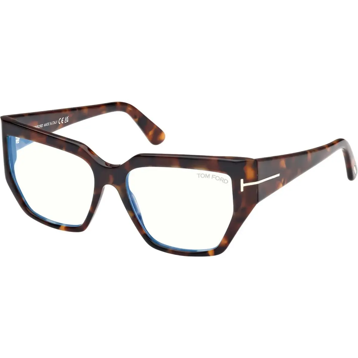 Tom Ford TF5951-B 052 Dark Havana Clear/blue Light Block Eyeglasses Frame