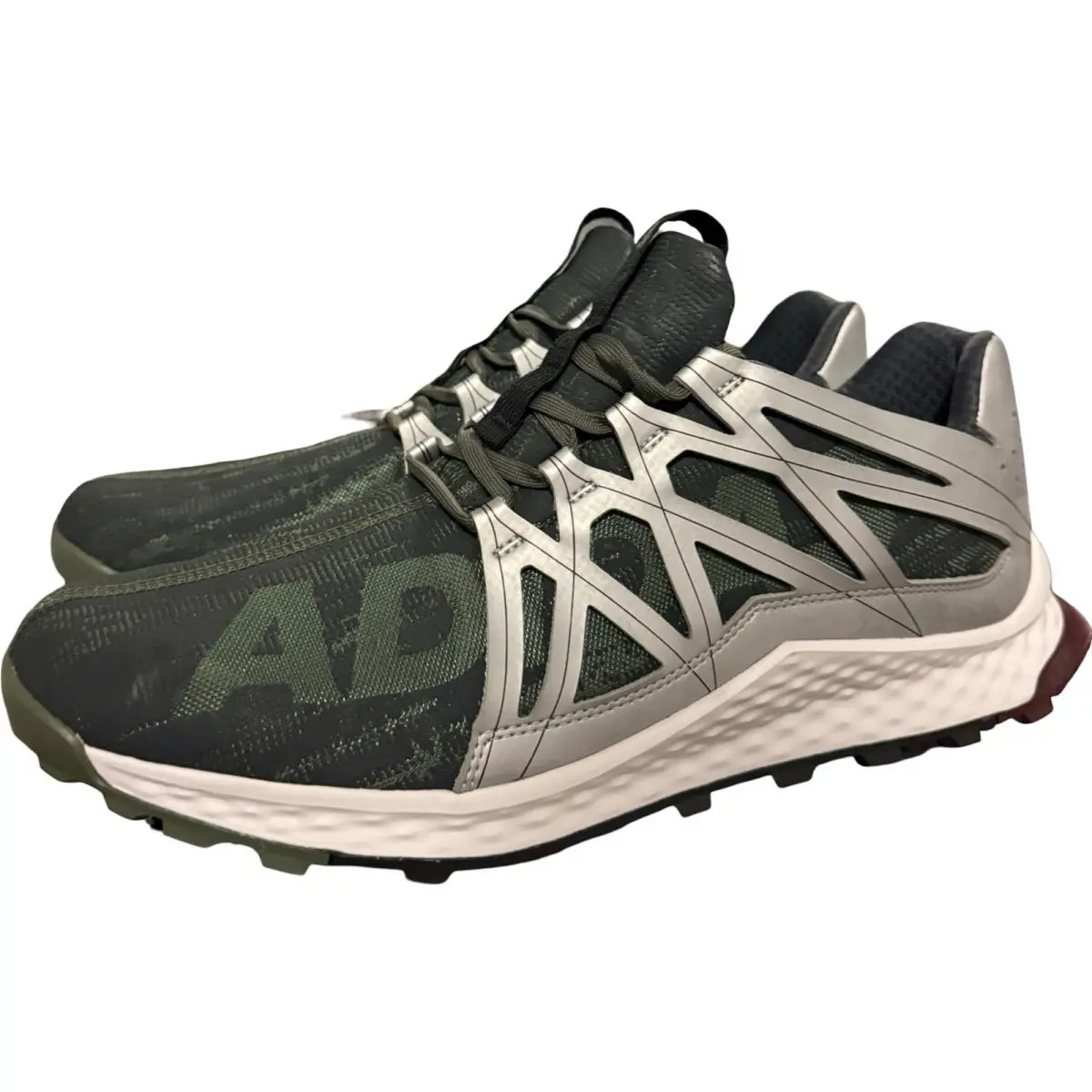 Adidas Vigor Bounce M Mens 12 Green Silver Excellent Trail Running Shoes AQ7511
