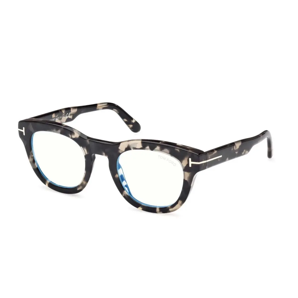 Tom Ford TF5873-B 005 Black Havana Blue Block Lens Eyeglasses