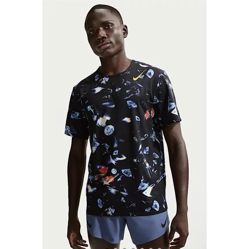 Aeroswift Glam Men Large Dri-fit Short-sleeve Gym Running Top IH5043-010 by Nike