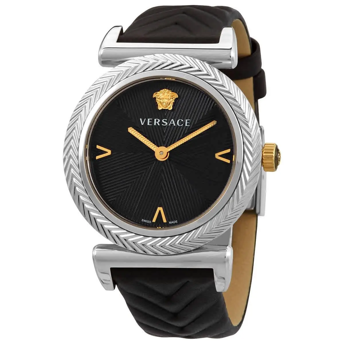 Versace V-motif Quartz Black Dial Ladies Watch VERE01620