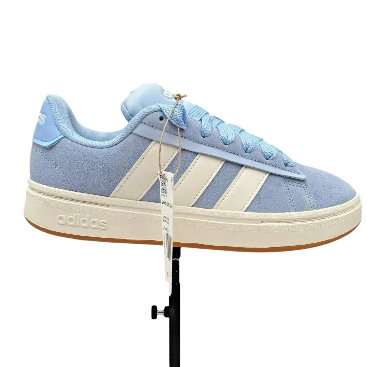 Adidas Grand Court Alpha Womens Athletic Retro Shoes 7.5 Glow Blue Off White