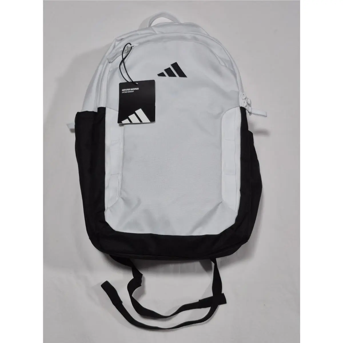 Adidas Amplifier Black White Backpack KL2312 Media Pocket Padded Shoulder Straps