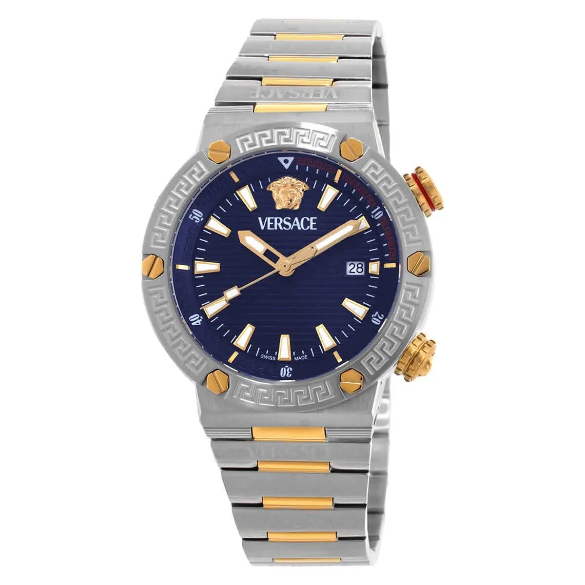 Versace Greca Logo Quartz Blue Dial Men`s Watch VE8G00424