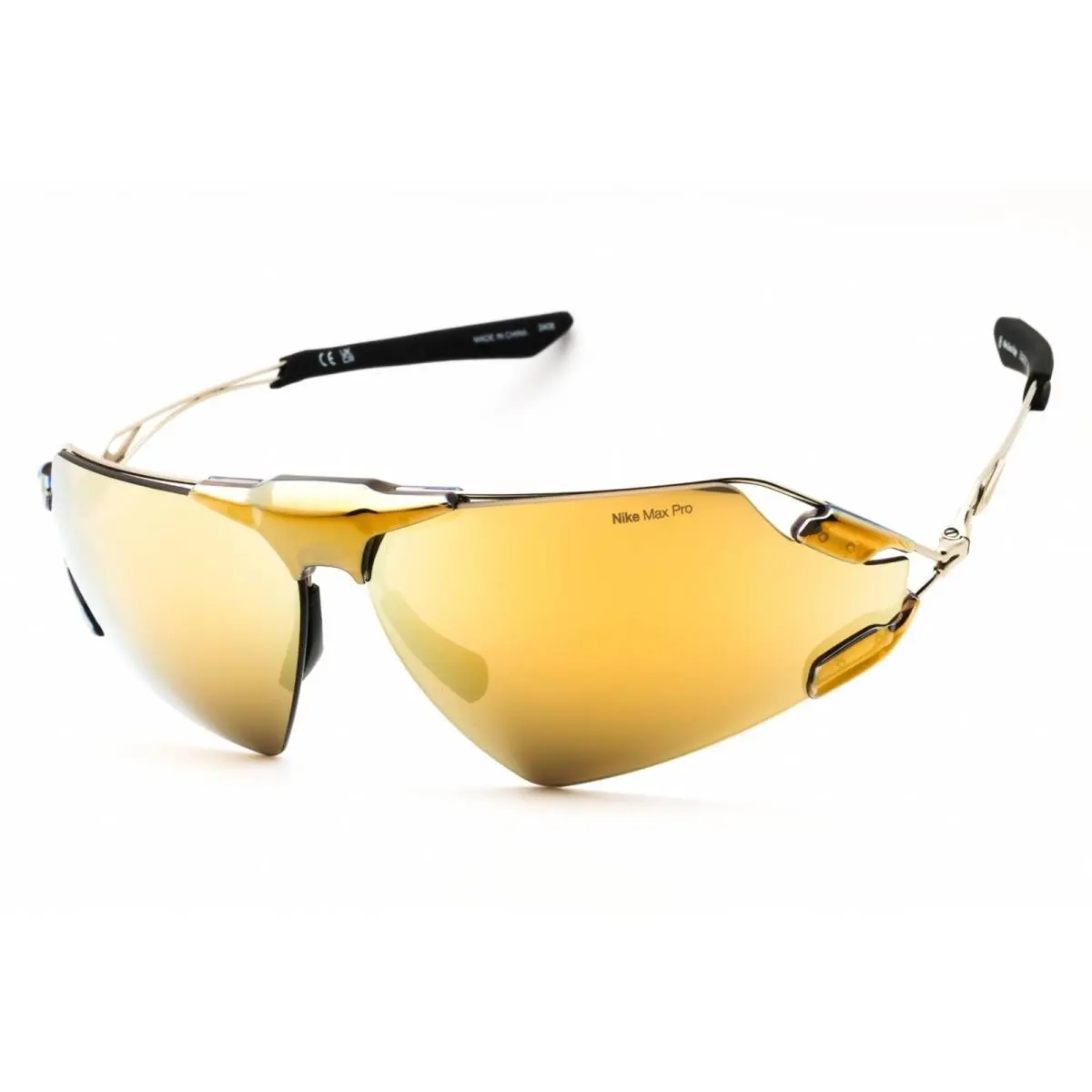 Men`s Sunglasses Gold/black Titanium Rimless Frame Zeus Edge EV24030 700 by Nike