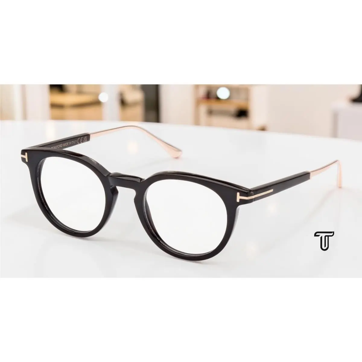 Tom Ford FT5885 P 063 Horn Black Horn 48 mm Men`s Eyeglasses